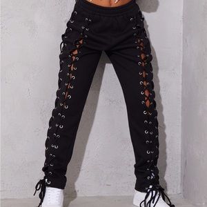 Black jogger material like pants